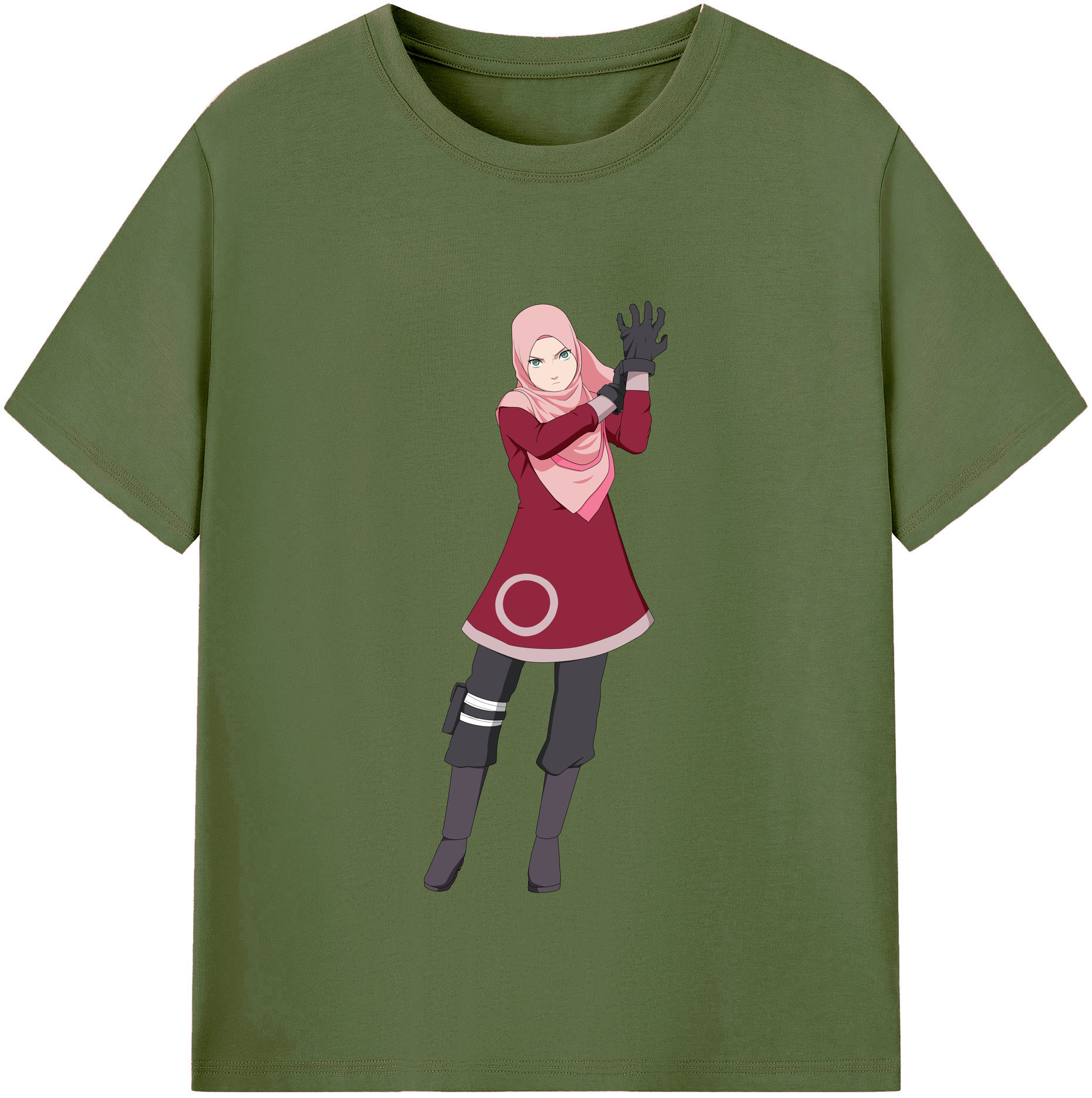 （画像用） NARUTO -ナルト- 春野サクラ Haruno Sakura 綿100％半袖Tシャツ（フロントプリント）